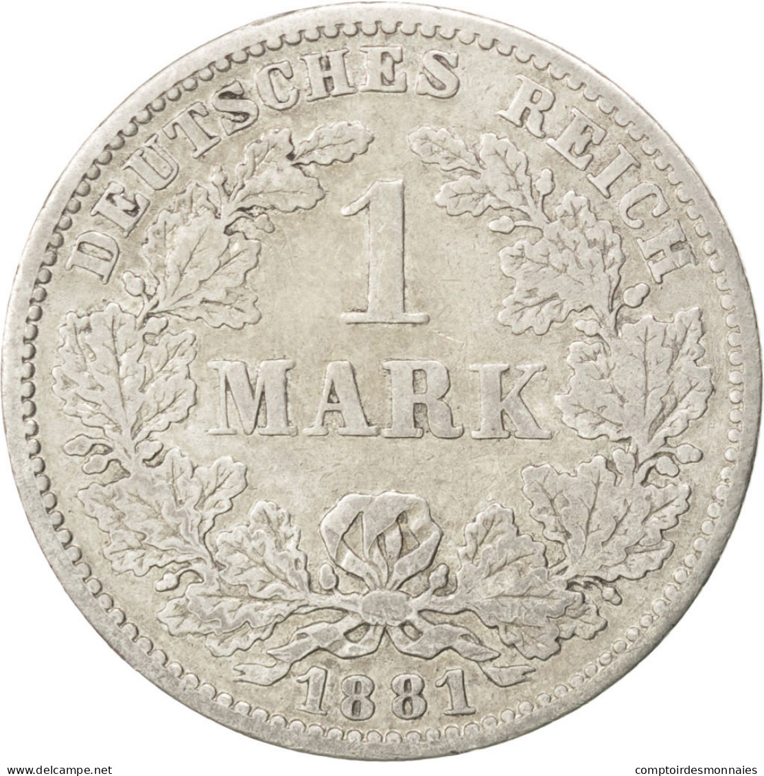 Monnaie, GERMANY - EMPIRE, Wilhelm I, Mark, 1881, Muldenhütten, TTB, Argent - 1 Mark