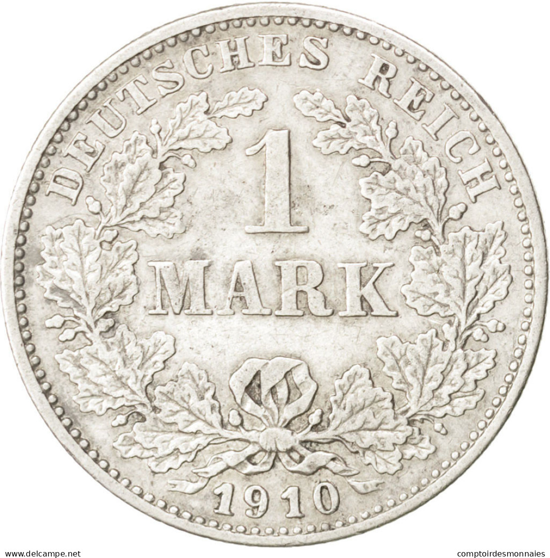 Monnaie, GERMANY - EMPIRE, Wilhelm II, Mark, 1910, Karlsruhe, TTB, Argent, KM:14 - 1 Mark