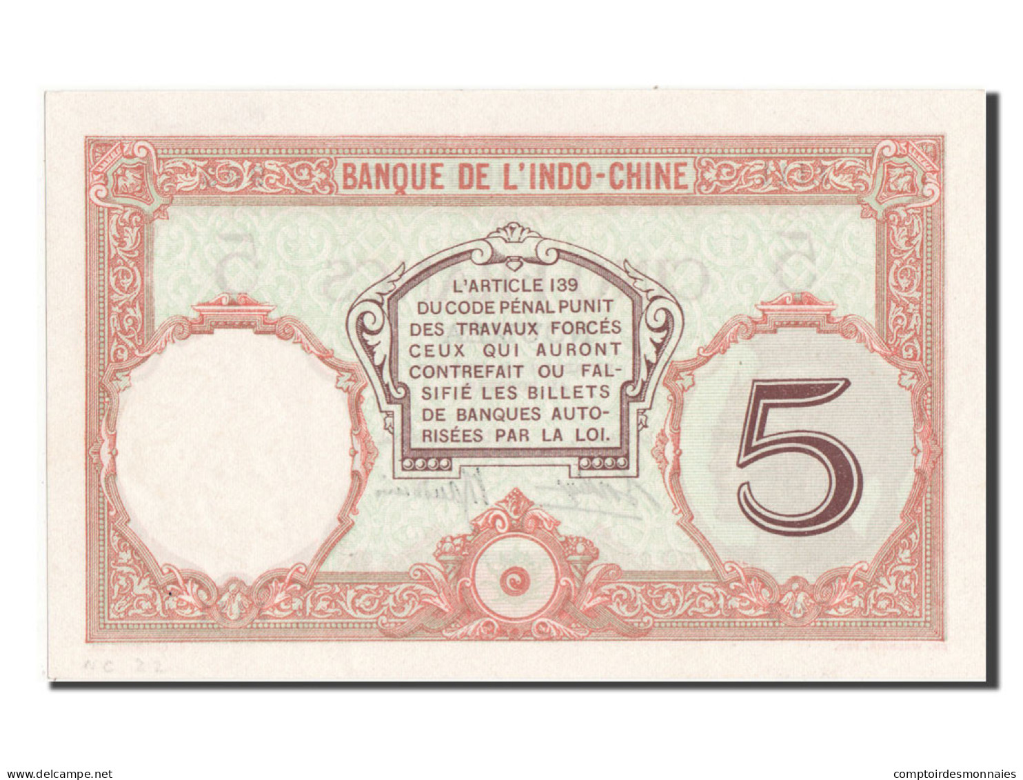 Billet, Nouvelle-Calédonie, 5 Francs, SPL+ - Nouvelle-Calédonie 1873-1985