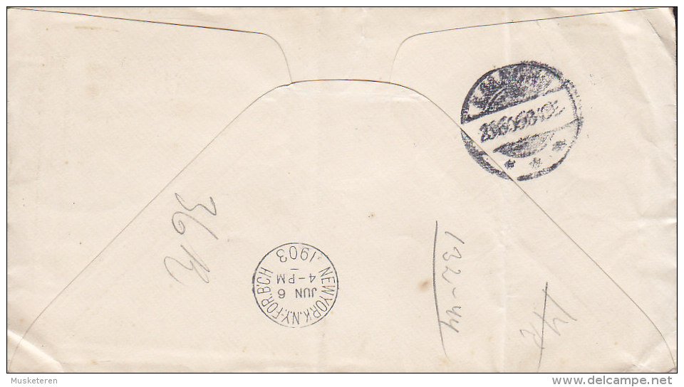 United States Postal Stationery Ganzsache Entier 2 C Washington NEW YORK 1903 To AALBORG Denmark (2 Scans) - 1901-20