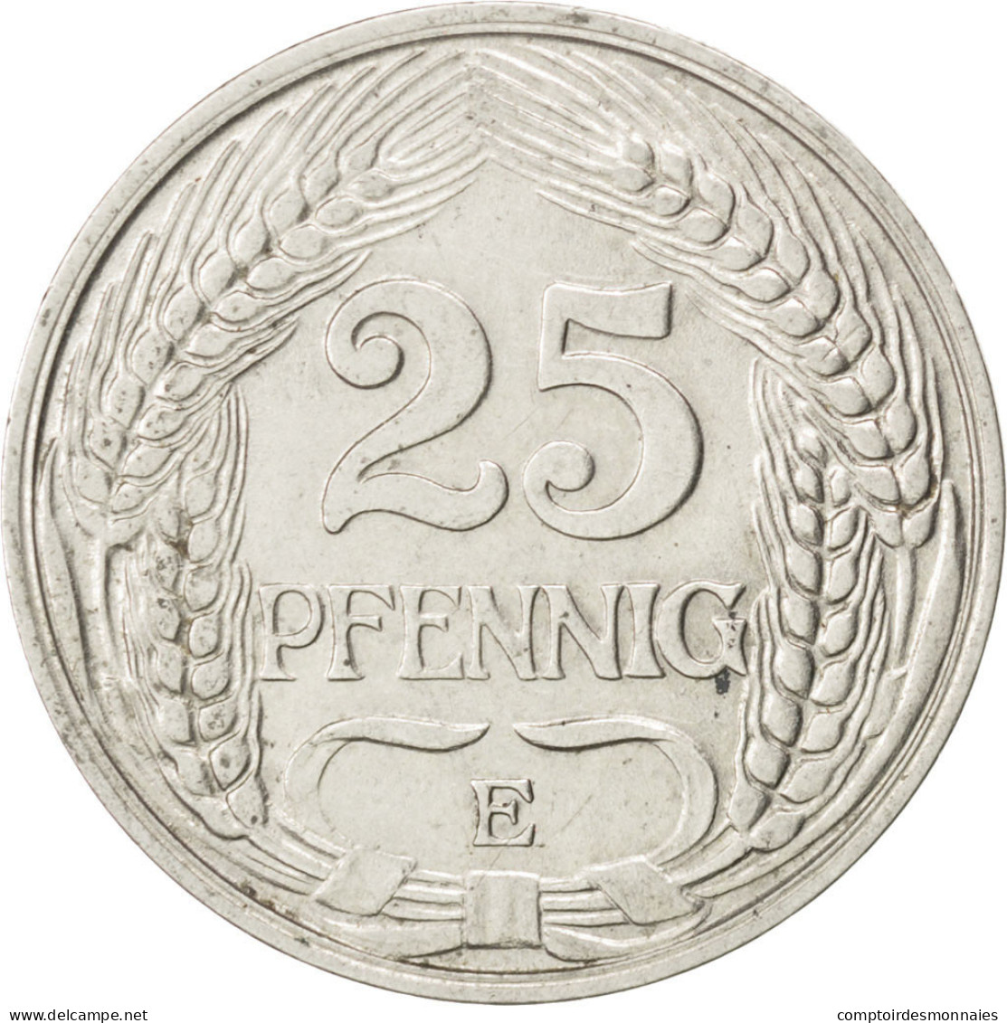 Monnaie, GERMANY - EMPIRE, Wilhelm II, 25 Pfennig, 1910, Muldenhütten, TTB+ - 25 Pfennig