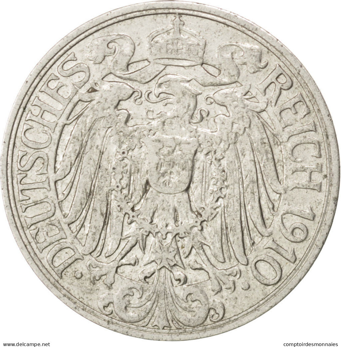 Monnaie, GERMANY - EMPIRE, Wilhelm II, 25 Pfennig, 1910, Muldenhütten, TTB - 25 Pfennig