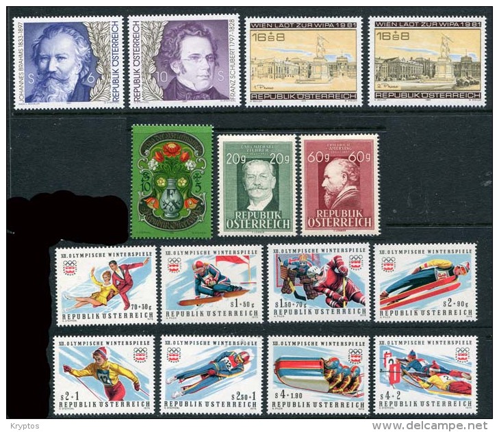 Austria - 15 Different Stamps - Collections