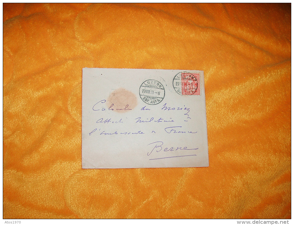 ENVELOPPE UNIQUEMENT DE 1899. / ADRESSEE A UN COLONEL / LUZERN A BERNE / CACHETS + TIMBRE. - Storia Postale