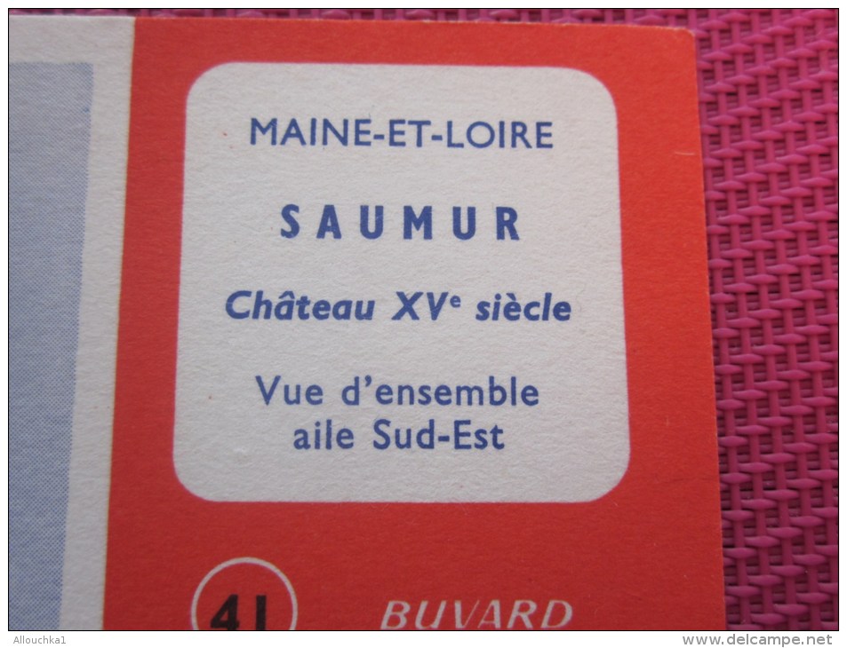BUVARD Publicitaire:la Pile MAZDA Lumière Blanche Illustration Maine &amp;-Loire Le Château De Saumur XVe Siècle Vu Ense - Piles