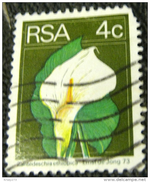 South Africa 1974 Zantedeschia Aethiopica Flower 4c - Used - Oblitérés