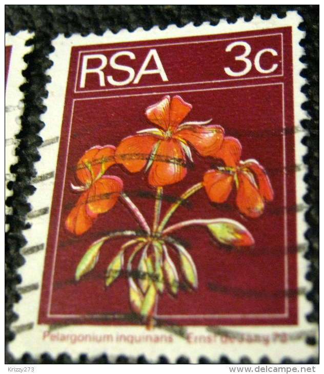 South Africa 1974 Pelargonium Inquinans Flower 3c - Used - Oblitérés