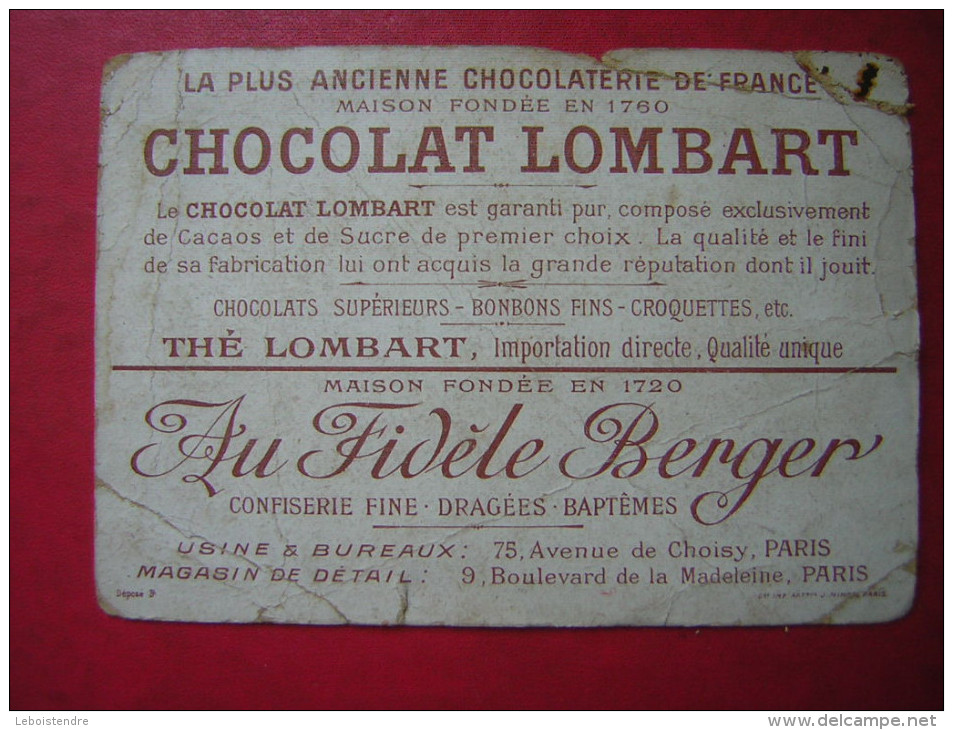 CHROMO PUBLICITAIRE   CHOCOLAT LOMBART  PHARAMOND  ? E ROI DE FRANCE  ATTENTION EN  MAUVAIS ETAT - Lombart