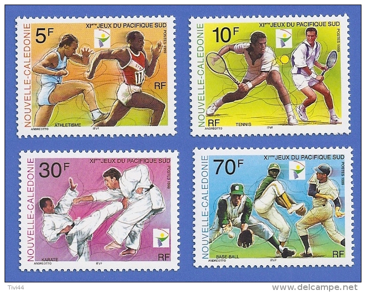 NOUVELLE CALÉDONIE 792 + 793 + 794 + 795 NEUFS ** 11eme JEUX DU PACIFIQUE SUD - Unused Stamps