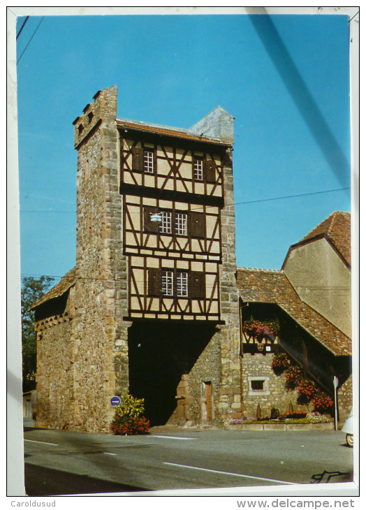 CP Cernay Haut Rhin La Porte De Thann Voyagé 1986 Timbre Porte De Nancy Cachet Flamme - Cernay