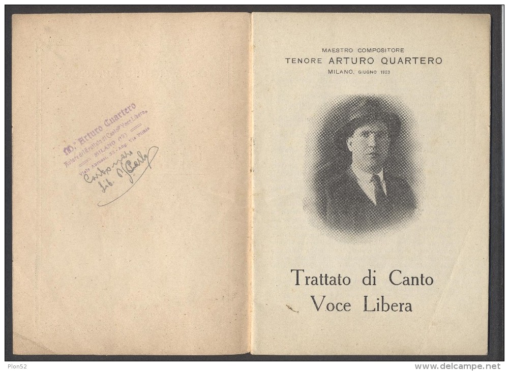 7282-TRATTATO DI CANTO-VOCE LIBERA-TENORE ARTURO QUARTERO-1923 - Cinema & Music