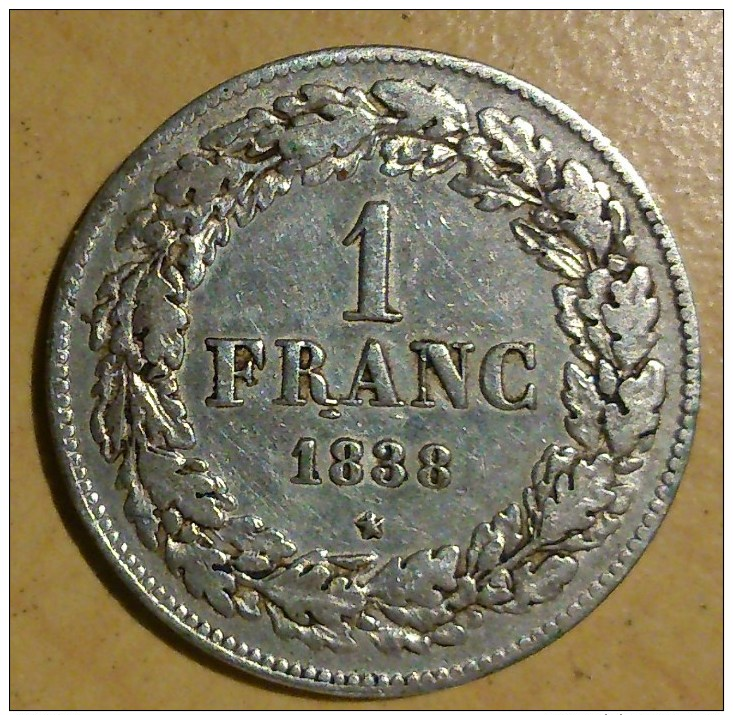 1 FRANC BELGE 1838 - 1 Franc