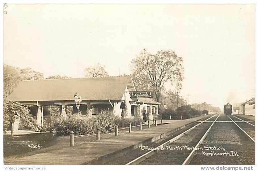 220033-Illinois, Kenilworth, Chicago & Northwestern Railroad Train Station Depot, C.R. Childs No 3305 - Gares - Sans Trains