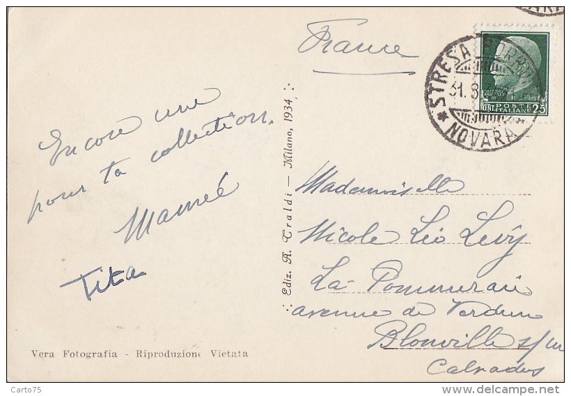 Italie - Stresa Borromeo - Panorama / Postal Mark - Novara