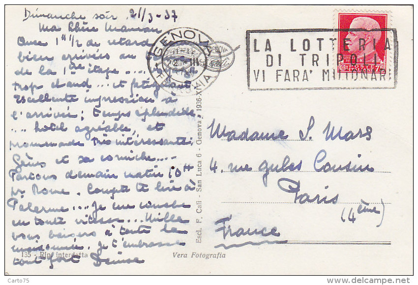 Italie - Genova - Panorama / Postal Mark 1937 - Genova (Genoa)