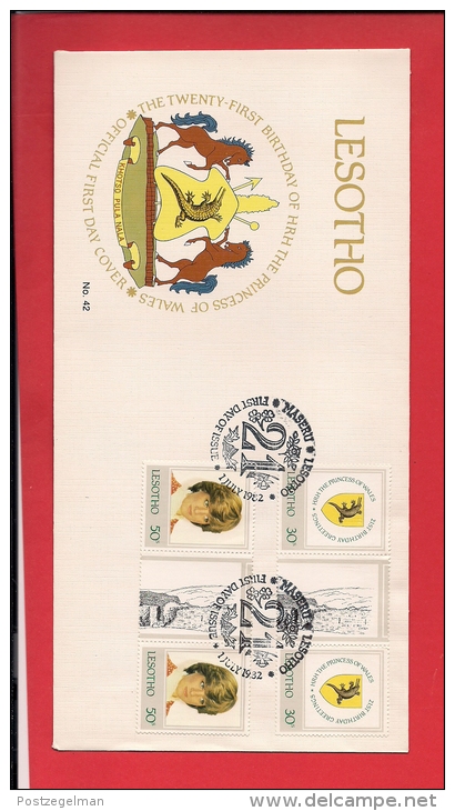 LESOTHO, 1982, FDC, Mint, Diana Birthday Special 2 Series, Nr(s)393-396,  F943 - Lesotho (1966-...)