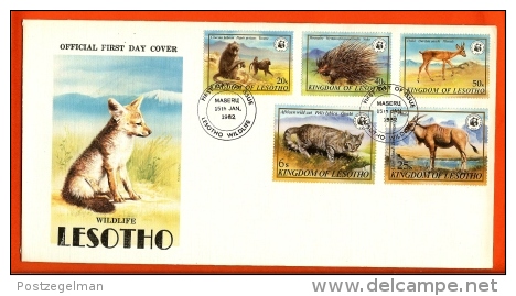 LESOTHO, 1981, Mint FDC,  WWF- Animals  , Nr(s) 361-365,  F982 - Lesotho (1966-...)