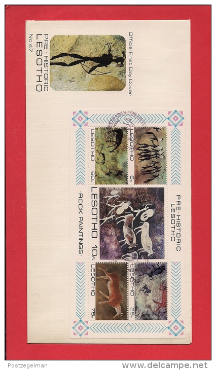 LESOTHO, 1983, FDC, Mint, Cave Paintings, Block Nr. 17, Nr(s) 423,  F3437 - Lesotho (1966-...)