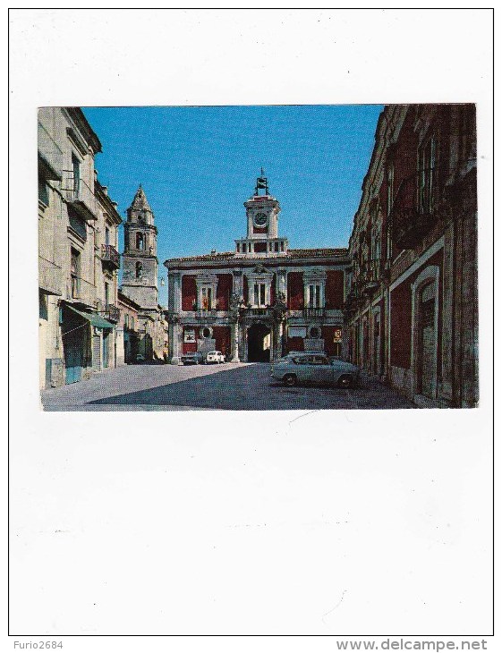 C-4153 CARTOLINA SAN SEVERO - PIAZZA MUNICIPIO - AUTO D'EPOCA E CAMPANILE - San Severo