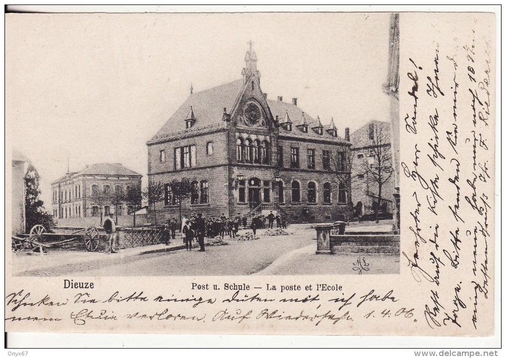 DIEUZE-DUSS (Moselle)  Poste Et Ecole - Post Schule  -VOIR 2 SCANS - - Dieuze