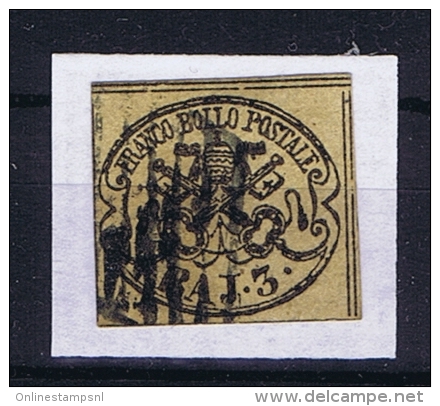 Italy Stato Pontificio,1852, 3 Baj Sa 4, Mi 4b Used - Papal States