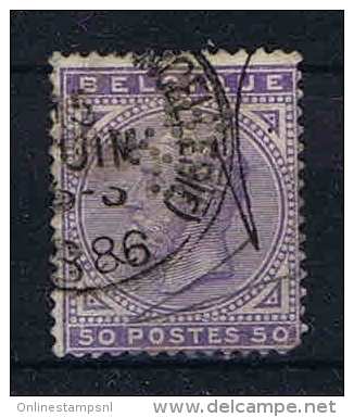 Belgium, 1883 OPB Nr 41 Used Perforated : BP  Perfin - 1869-1883 Léopold II
