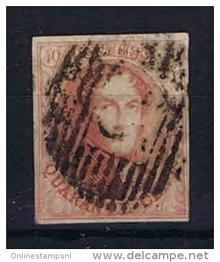 Belgium, OPB 8 Used  Thin Paper 18 * 21 Mm - 1851-1857 Médaillons (6/8)