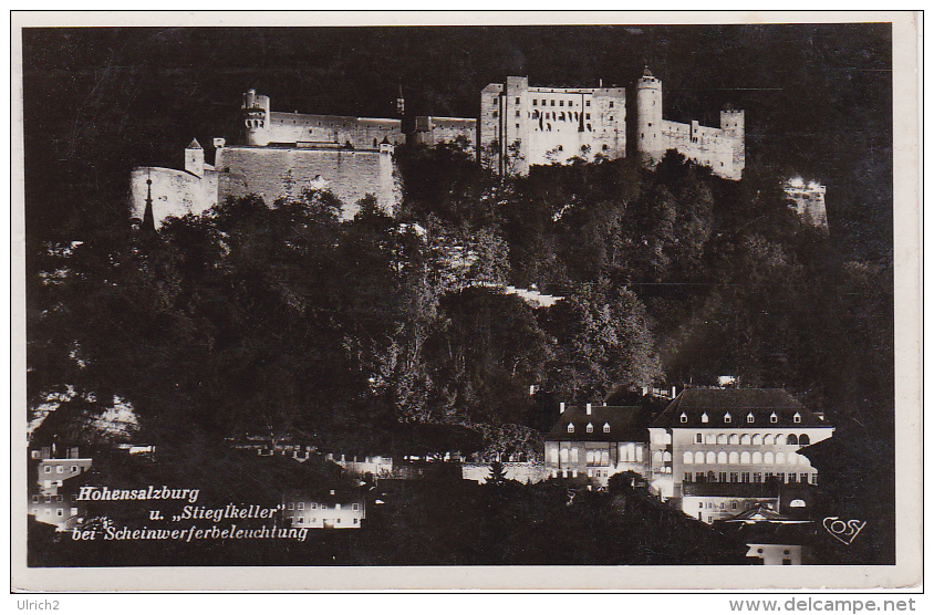 AK Salzburg Und Stieglkeller Bei Scheinwerferbeleuchtung - 1936 (3946) - Salzburg Stadt