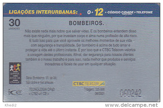 Télécarte Brésil - POMPIERS / Série 1/4 - FIRE BRIGADE Brazil Phonecard - FEUERWEHR Telefonkarte - 41 - Feuerwehr