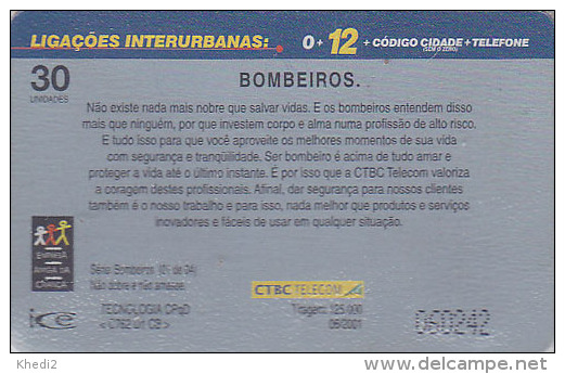 Télécarte Brésil - POMPIERS / Série 1/4 - FIRE BRIGADE Brazil Phonecard - FEUERWEHR Telefonkarte - 41 - Firemen