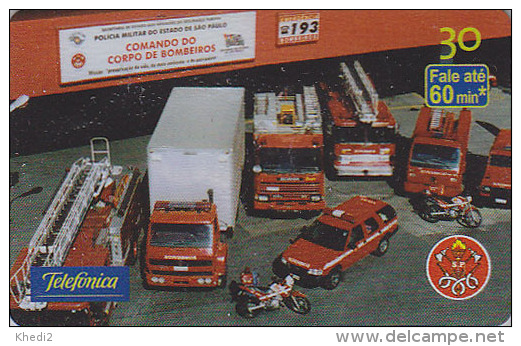 Télécarte Brésil - POMPIERS MILITAIRES - MILITARY FIRE BRIGADE FIREMEN Brazil Phonecard - FEUERWEHR Telefonkarte - 47 - Bomberos