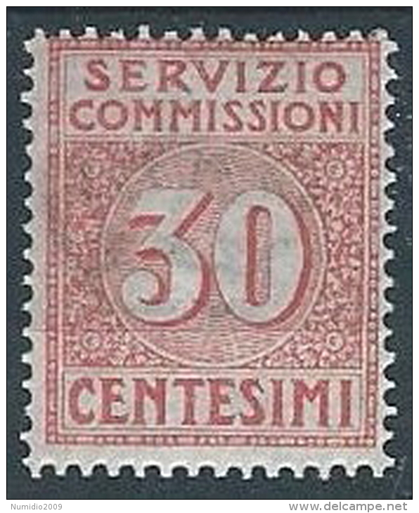 1913 REGNO SERVIZIO COMMISSIONI 30 CENT MH * - ED280 - Taxe Pour Mandats