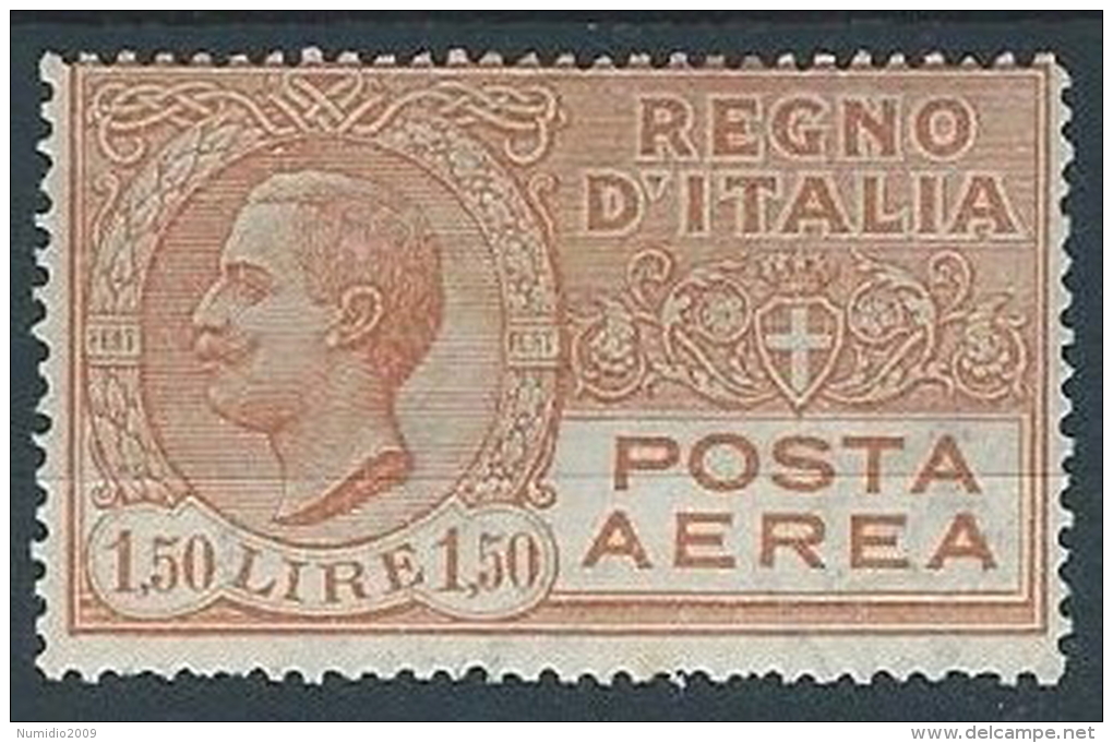 1926-28 REGNO POSTA AEREA EFFIGIE 1,50 LIRE MH * - ED259 - Pneumatic Mail