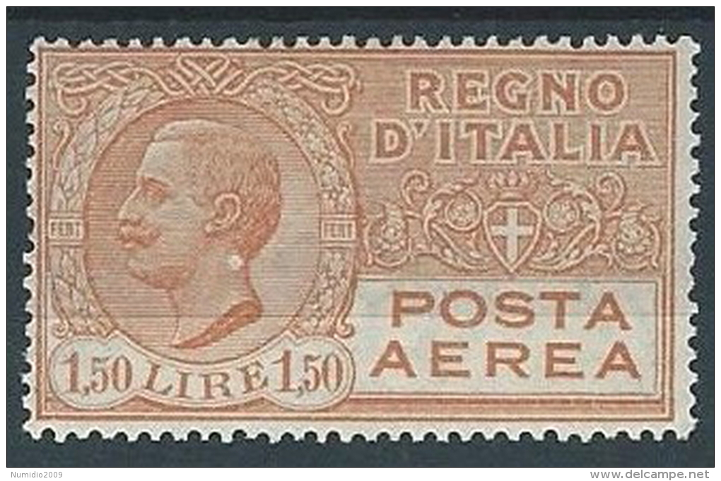 1926-28 REGNO POSTA AEREA EFFIGIE 1,50 LIRE MH * - ED259-2 - Poste Pneumatique