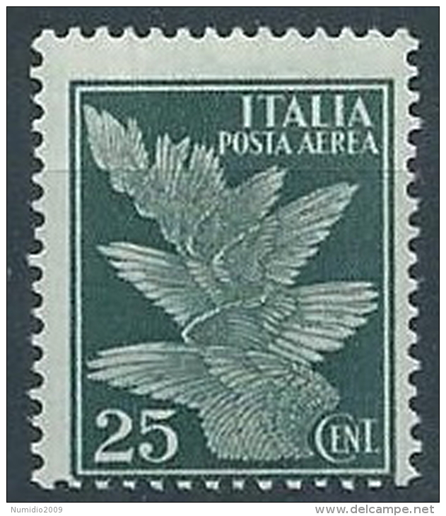 1930-32 REGNO POSTA AEREA SOGGETTI ALLEGORICI 25 CENT MNH ** - ED262 - Poste Pneumatique