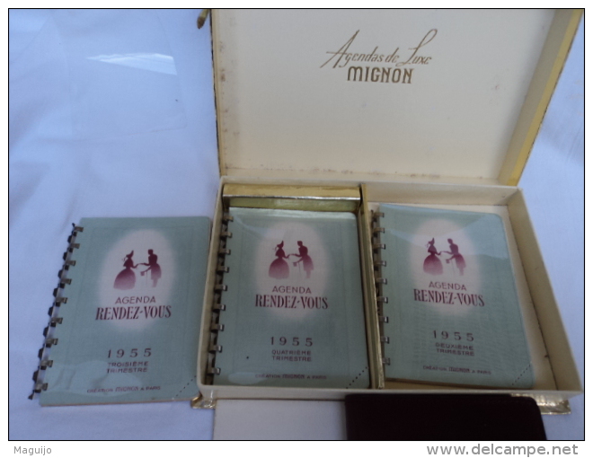 MIGNON  PARFUM ANCIEN " AGENDAS DE LUXE " 1955  VOIR LES PHOTOS  & LIRE !!! - Miniaturas Mujer (en Caja)