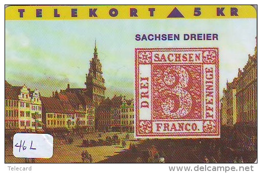 TEMBRE Sur Télécarte  * DANEMARK * Stamp  On Phonecard DANMARK (46L) Briefmarke Auf TELEFONKARTE * TIRAGE ISSUED 3000 EX - Timbres & Monnaies