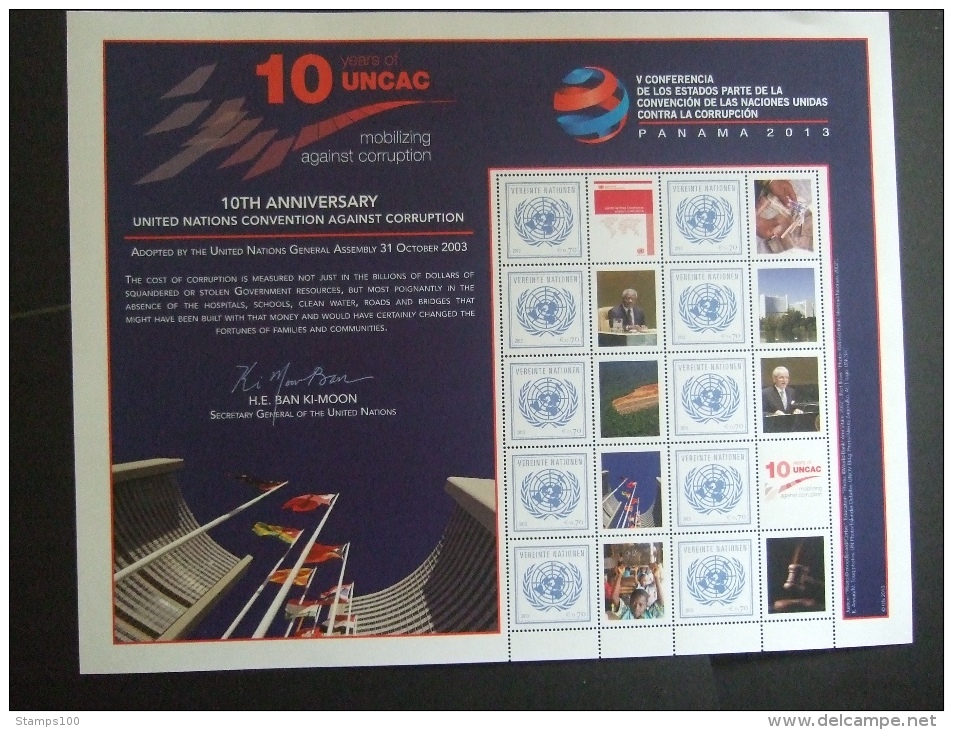 UNITED NATION VIENNA  2013  UNCAC  PANAMA    MNH **  (GROEN102-04-1050) - Blocs-feuillets