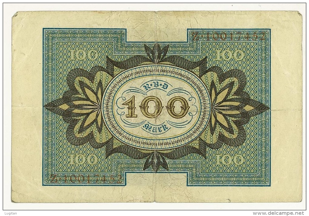 CARTAMONETA - PAPER MONEY - GERMANIA - 100 MARCHI HUNDERT MARK 1920 - QUALITY BB - NON STIRATA - PIEGHE EVIDENTI - 100 Mark