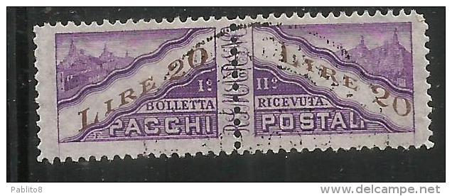 SAN MARINO 1945 PACCHI POSTALI PARCEL POST LIRE 20 TIMBRATO USED - Parcel Post Stamps