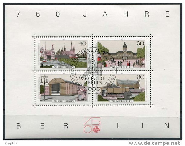 Berlin 1987. Berlin 750 Years. Block W. 4 Stamps - Blocks & Sheetlets