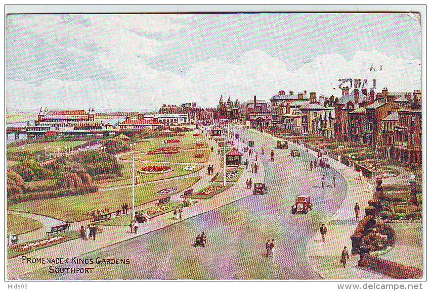 PROMENADE & KINGS GARDENS . SOUTHPORT . ANIMATION. VOITURES .3985 - Southport