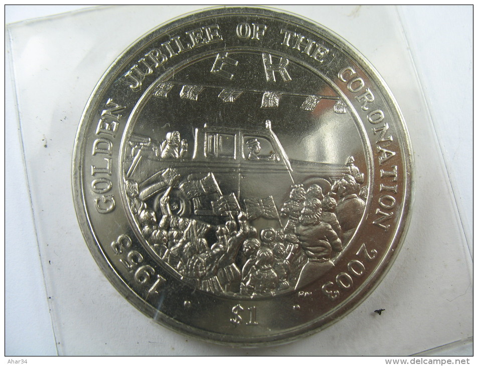 BRITISH VIRGIN ISLANDS 1 DOLLAR 2003 GOLDEN JUBILEE OF THE CORONATION  LOT 20 NUM 2 - Iles Vièrges Britanniques