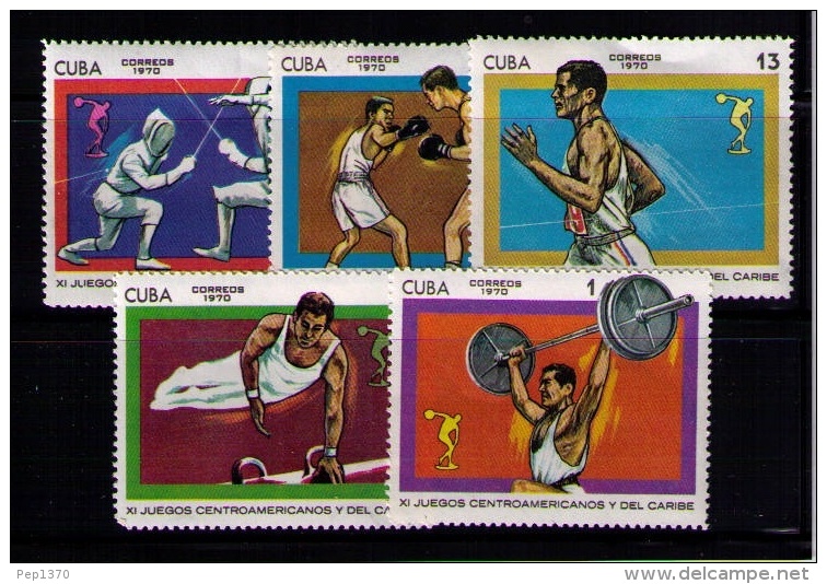 CUBA 1970 - XI JUEGOS CENTROAMERICANOS Y DEL CARIBE - YVERT Nº 1372-1376 - Unused Stamps