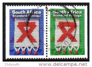 South Africa - 1999 AIDS Awareness Pair Used (o) # SG 1117-1118 , Mi 1194-1195 - Usados
