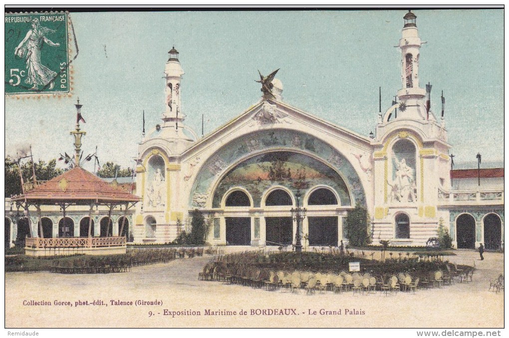 GIRONDE - 1907 - VIGNETTE De L'EXPOSITION MARITIME De BORDEAUX Sur CARTE POSTALE De L'EXPO - Cartas & Documentos