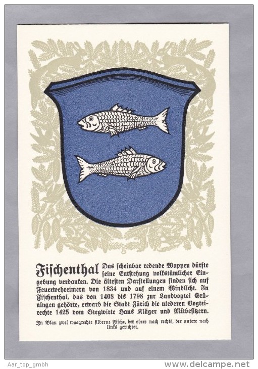 ZH FISCHENTHAL Zürcher Gemeindewappen Ungebrauch - Fischenthal