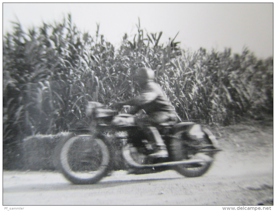 Originalfoto 1930er Jahre. Marokko / Maroc. Altes Motorrad / Oldtimer. Optique - Photo Albert Casablanca - Afrika