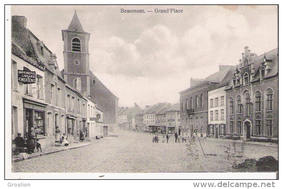 BEAUMONT GRAND'PLACE (EGLISE IMPRIMERIE LIBRAIRIE A MERTENS) - Beaumont