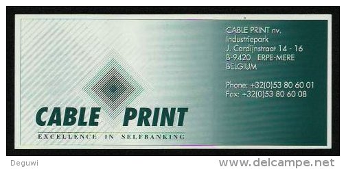 Test Note "CABLE PRINT", 100 Units, Beids. Druck, RRRRR, UNC -, Dollar-Format - Autres & Non Classés